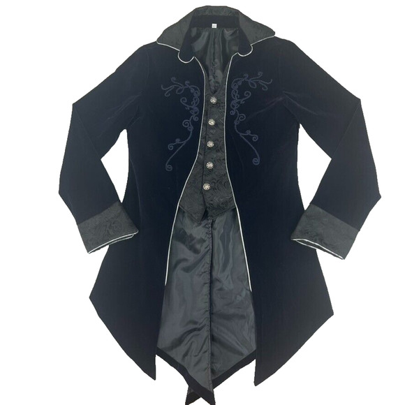 Unbranded Jackets & Blazers - Women Coat Steampunk Medieval Retro Coat Court Tuxedo Gothic Cosplay Velvet